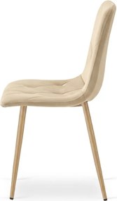 Kremowe aksamitne krzesło LIBRA BUTTER CREAM