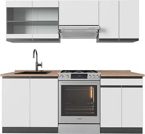 Aneks kuchenny biały/antracyt 200x60x81.6 r-line