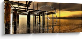 Obraz - Architektura nad wybrzeżem (z zegarem) (90x30 cm)