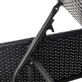 Fotel Ogrodowy Leżak LARGO Technorattan Czarny/Brązowy