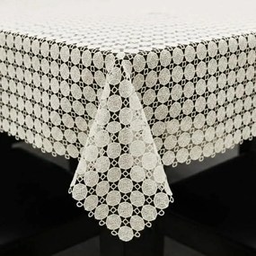 Obrus na metry gipiurowy kremowy Koła elegancki - szer. 150 cm