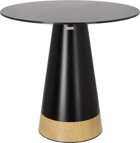 Mały stół do jadalni okrągły Soleilo Duo 80 cm, czarny/naturalny