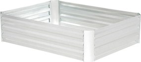 Outsunny Podwyższona grządka Ogrodowa z Ocynkowanej Stali – Idealna do kwiatów, ziół, Warzyw 120 x 90 x 30 cm