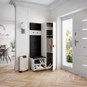 Masseno Garderoba LORI 95/181/51 cm Nowoczesna Szafa do Przedpokoju Biała