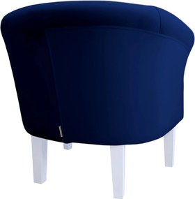 Fotel Milo tkanina Welur wygodny fotel tapicerowany do salonu i sypialni : Kolor nogi - Biała, Kolor tkaniny - VELVET - MG16, Wysokość nogi - 20 cm