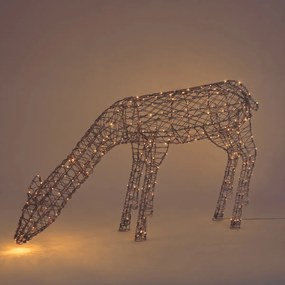 Lampa podłogowa Brązowy Rattan Renifer z LED IP44 - Flossie