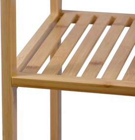 Regał bambusowy, 5 półek, kwadratowy 33 x 33 x 146 cm.