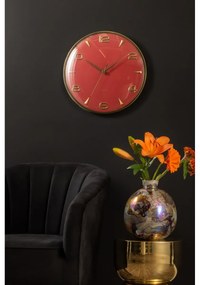 Zegar ścienny Karlsson 6017RD design czerwony,średnica 40 cm