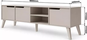 RTV Clover – elegancka szafka telewizyjna w kolorze orzecha lub kaszmiru z pojemnym układem