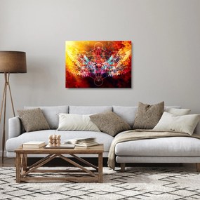 Obraz na szkle - Merkaba ze skrzydłami, abstrakcja (70x50 cm)