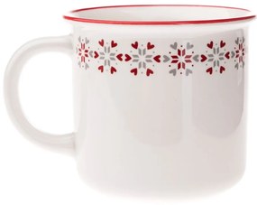 Biały porcelanowy kubek ze świątecznym motywem 380 ml – Dakls