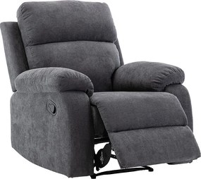 Fotel TOLZANO z tkaniny, z funkcją relax – kolor antracytowy