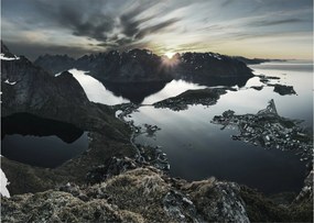 Obraz na szkle - Norweskie góry (70x50 cm)