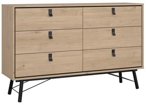 Niska komoda w dekorze dębu 153x95 cm Ry – Tvilum