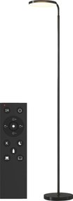 HOMCOM Lampa stojąca LED z magnetycznym pilotem, elastycznie regulowana, obrotowa, metal, czarna