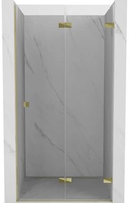 Mexen Lunar-F drzwi prysznicowe składane prawe 95 cm, transparent, złote - 836-095-000-50-00-P