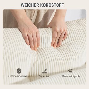 HOMCOM Sofa-łóżko z poduszką, pianka, przekształcalna w łóżko, uchwyt na kubek,  kremowy