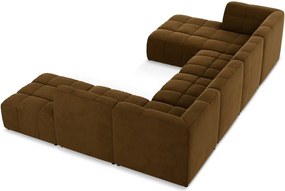 Musztardowy aksamitny narożnik (w kształcie litery U) Aloha – Makamii