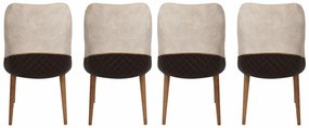 Zestaw krzeseł do jadalni Nova Cream and Walnut, 4 szt., 4 szt.