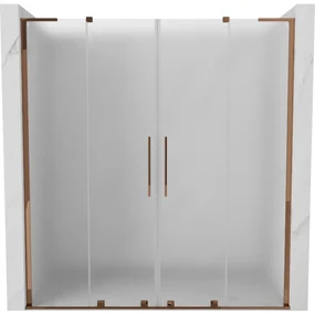 Mexen Velar L Duo drzwi prysznicowe rozsuwane 180 cm, szron, różowe złoto - 871-180-003-32-60