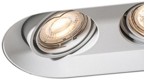 Zestaw 6 okrągłych reflektorów wpuszczanych białych GU10 50mm 2-punktowe - Hubs Oswietlenie wewnetrzne