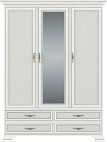 Trzydrzwiowa szafa z lustrem i szufladami fineline crema K6-K19