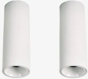 Pack 2 Okrągłych Sufitowych Opraw Led O Średnicy Ø7,2 Cm Z Aluminium Orelva Biała & 8 W & 23º & Biały Neutralny 3500k - Sklum