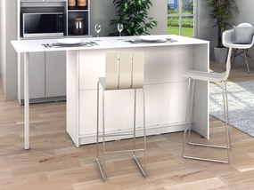 Wyspa kuchenna z 2 drzwiczkami, 1 szufladą i 2 wnękami - Biały - TUNORI