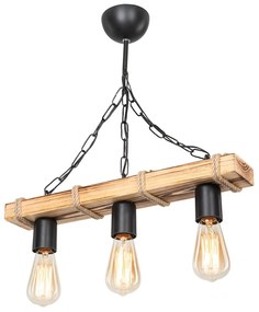 Czarno-naturalna lampa sufitowa 10.5x48.5 cm – Squid Lighting