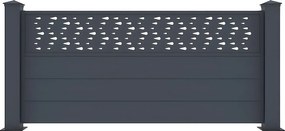 Stojące ogrodzenie wys.89 cm z wzorzystego aluminium szer.189 cm antracyt BAZIO