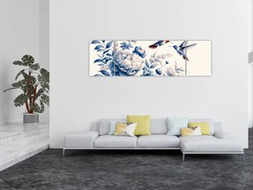 Obraz - Kolibry nad kwiatem (170x50 cm)