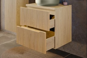 Szafka pod umywalkę nablatową NORDIC CREMONA 2S 60cm dąb cremona z blatem COMAD