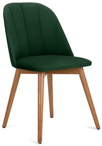 Krzesło BAKERI 86x48 cm ciemnozielone/jasny dąb