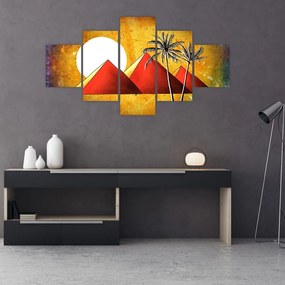Obraz malowanych egipskich piramid (125x70 cm)