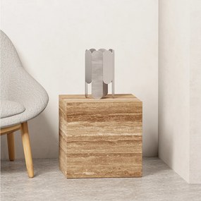 Stolik pomocniczy z trawertynu – orzech – Dove