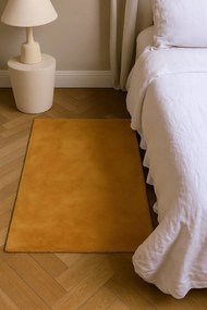 Dywanik Musztardowy 80x150 cm Antypoślizgowy Akcent do Sypialni i Salonu