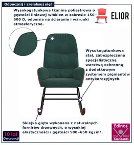 Ciemnozielony bujany fotel do salonu K9-F55