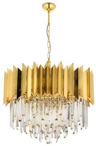 Żyrandol na łańcuchu CRYSTALLINE 8xE27/40W/230V złoty