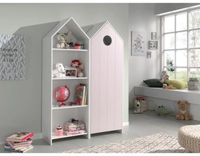 Biało-jasnoróżowa szafa dziecięca otwarta 115x171,5 cm CASAMI – Vipack