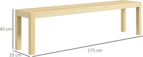 HOMCOM Drewniana ławka ogrodowa dla 3 osób do 330 kg drewno sosnowe 175x33x45 cm | Aosom PL