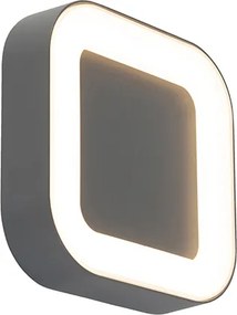 Lampa ścienna i sufitowa szara kwadratowa IP54 - Ariel