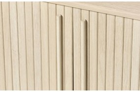 Komoda w dekorze dębu z drzwiami przesuwnymi w naturalnym kolorze 140x76x45 cm Meta – Unique Furniture
