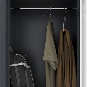 Szafa ubraniowa typu L JULIA, 800 x 1850 x 450 mm, antracytowo-biała