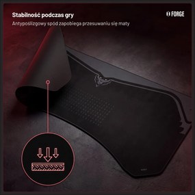 Podkładka ochronna na biurko Diablo X-Forge 160 cm, Burned Black