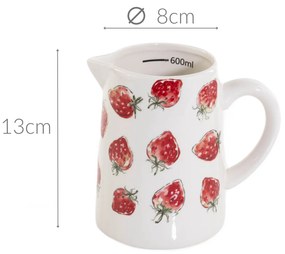 Dzbanek ceramiczny STRAWBERRY, w truskawki,600 ml