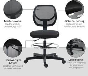 Vinsetto Ergonomiczne Krzesło Biurowe z Podnóżkiem Fotel Dyrektorski Wyściełane Oparcie Brązowe | Aosom PL