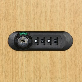 Szafka ubraniowa S1 wąska, 2-drzwiowa, 1850 x 500 x 500 mm, zamek mechaniczny z kodem, drzwi laminowane, orzech