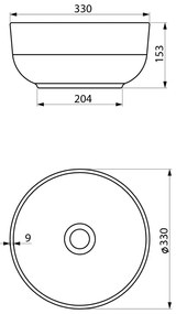 Biała ceramiczna okrągła umywalka ø 33 cm Emmi – Sapho