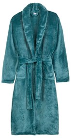 Niebieski szlafrok z mikropluszu w rozmiarze M/L Polyvelvet – Good Morning