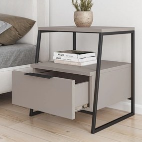 Beżowa szafka nocna z półką Pal – Kalune Design